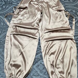 The Vintage Shop Cream Velour Track Joggers